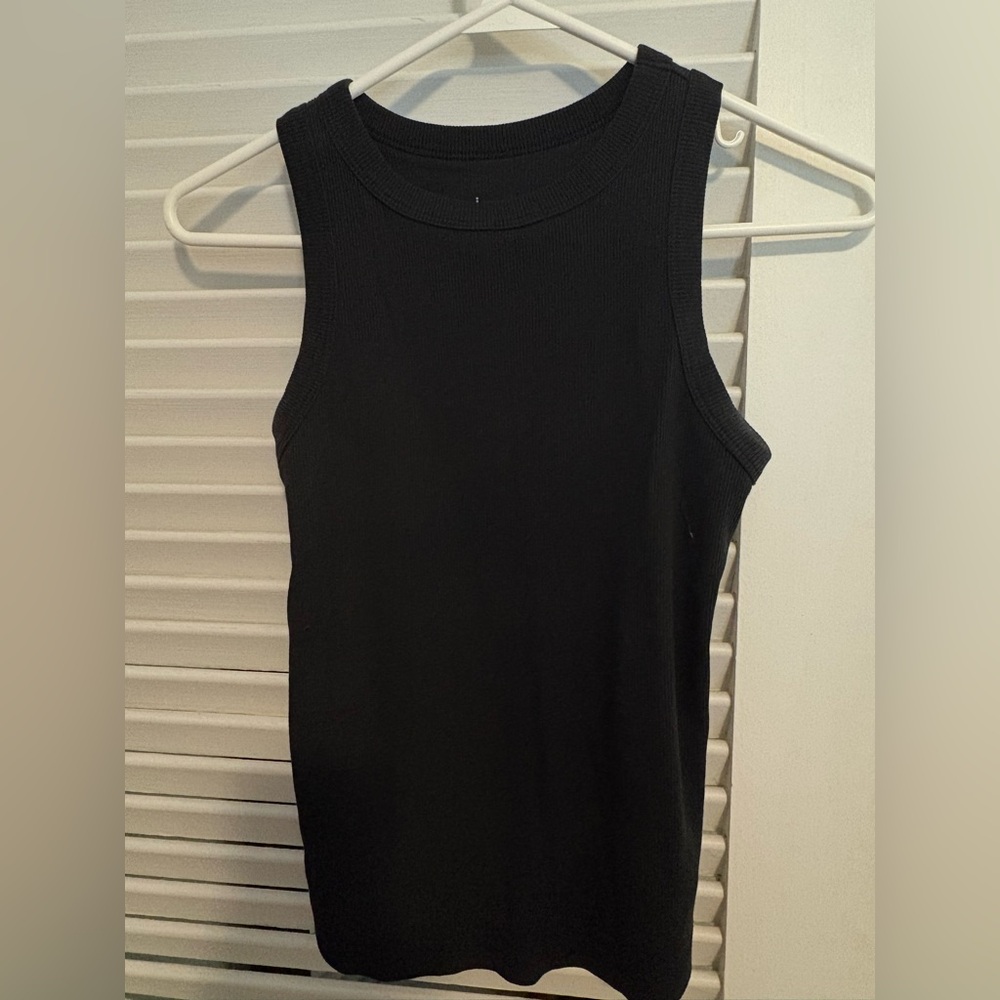 SO juniors high neck ribbed tank top, S